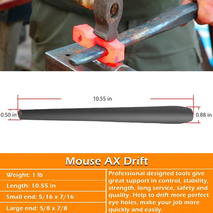 Blacksmith Drifts Kit Großer Hammer Tomahawk Maus Axt Drifts Hammer Eye Drift Tool Kit für Blacksmith Knifemakers