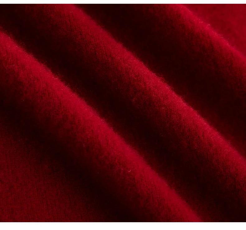 Men 100% Merino Wool Sweater Turtleneck Knitted Pullover Cashmere Warm Solid Color Clothes Business Bottoming Tops Autumn Winter