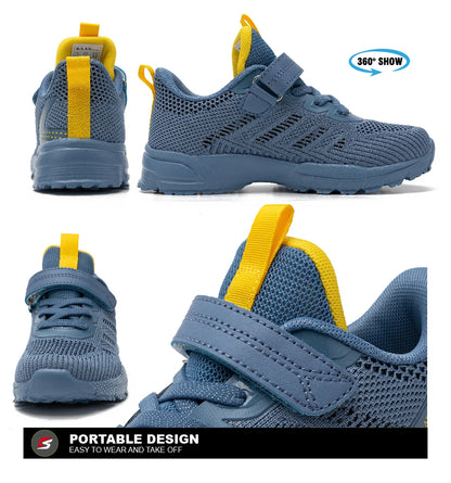 Baasploa Children Running Shoes Fashion Lightweight Boys Sport Sneakers Breathable Mesh Tenis School Shoes for Boys Kids Sneaker