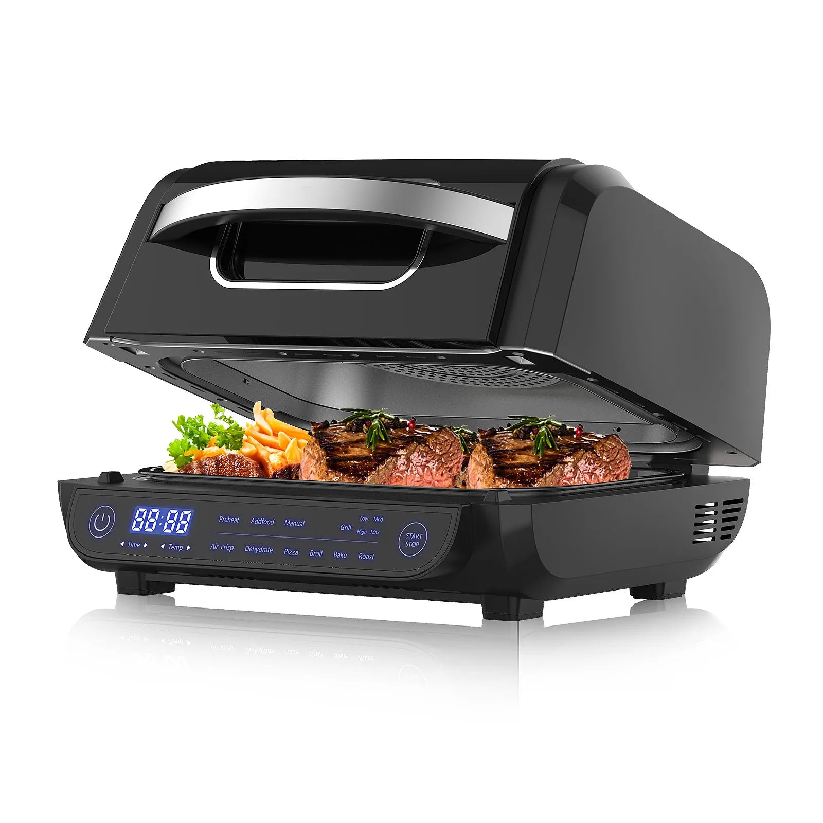 Grill Hot Air Fryer 8in1 Hot Air Fryer 6L Capacity Airfryer Electric Grill with Touch Control, Max 230°C 120-Minute Timer 1700W.