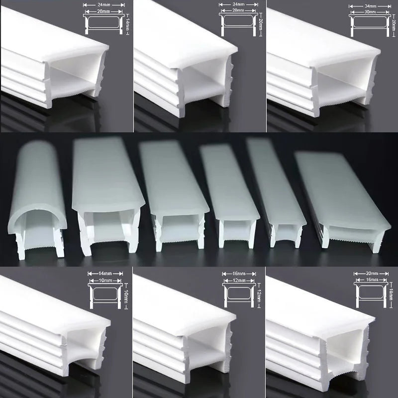 Flexible Embedded LED Neon Tube Silica Gel Covering Silicone Diffuse Channel DIY Outdoor Waterproof Strip Light WS2812B WS281.