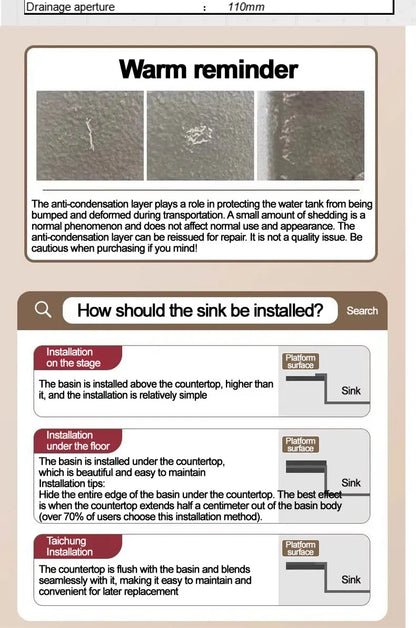 Extra Thick 5.0mm Kitchen 304 Sink, Whale Sink, Stainless Steel Large Single Sink, Waterfall Sink, Thickened Dish Sink