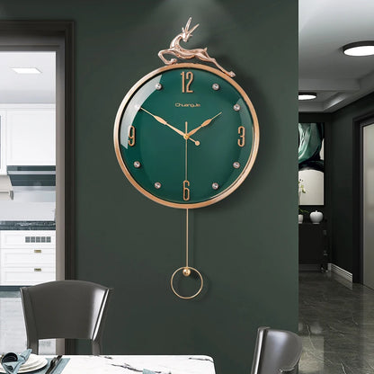 13-Zoll-Wanduhr mit verheißungsvollem Hirsch, nordisches kurzes Design, Wohnzimmer-Dekoration, Küche, Stummschaltung, Uhren, Kunst, Wanduhr, Heimdekoration, NEU