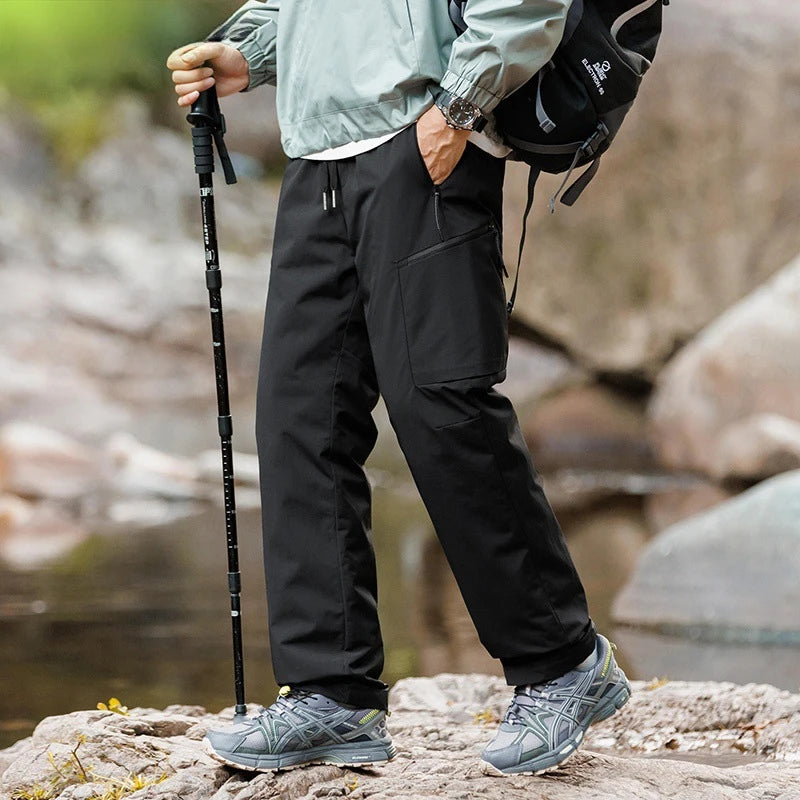 Winter Down Pants Men 90% White Duck Down Padded Warm Pants Snow Outdoor Waterproof Windproof Straight Thermal Puffer Trousers.