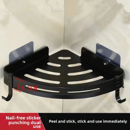 Kein Stanzen erforderlich, Badezimmerregal, Aluminiumlegierung, Shampoo-Regal, Make-up-Organizer, Duschregal, Badezimmer-Accessoires, Eckregal