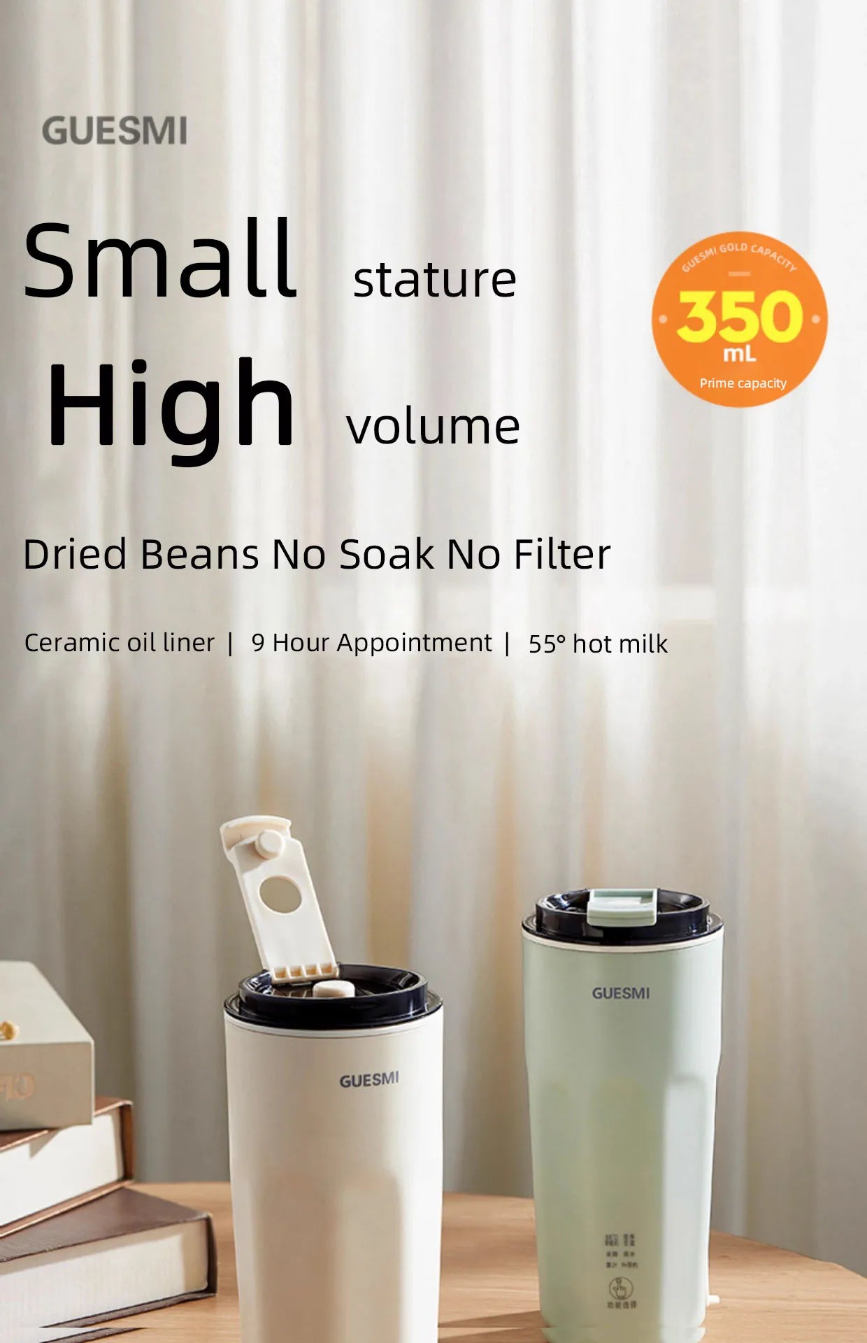350ML Soybean Milk Machine Automatic Intelligent Food Blender Electric Fruit Juicer Water Boiling Kettle Rice Paste Maker 220v.