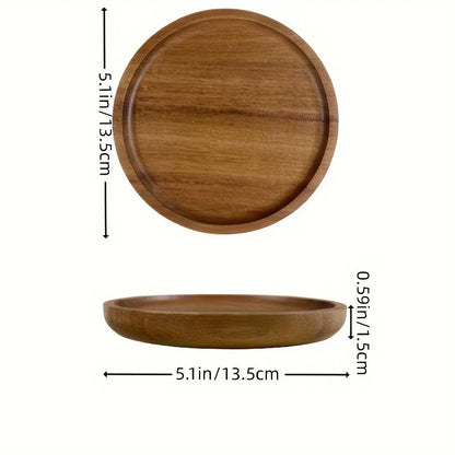 Japanese Style Wooden Tea Coffee Tray Fruit Dessert Candy Plate Wood Decorative Bread Snack Cake Food Dish Trays Tableware