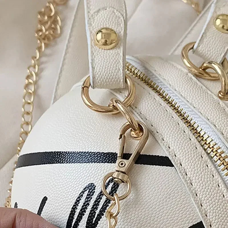 PU Basketball Women's Bag New Network Red Football Bag Personalized Fun Pink Basketball Bag Ins Versatile Chain Shoulder Bag.