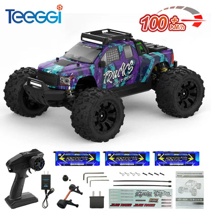Teeggi 1/14 4WD High Speed Rc Off-road Car 100KM/H Brushless motor 3S Remote Control Truck Drift Racing Cars Toys For kid Gifts.