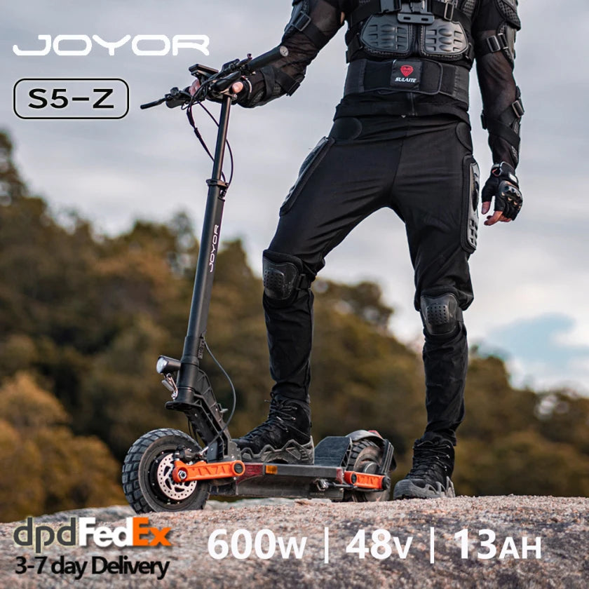 JOYOR S5-Z Electric Scooter 600W for Adults, 10” Folding E-scooter with 48V 13Ah Battery, Max 25km/h and 55km Range.