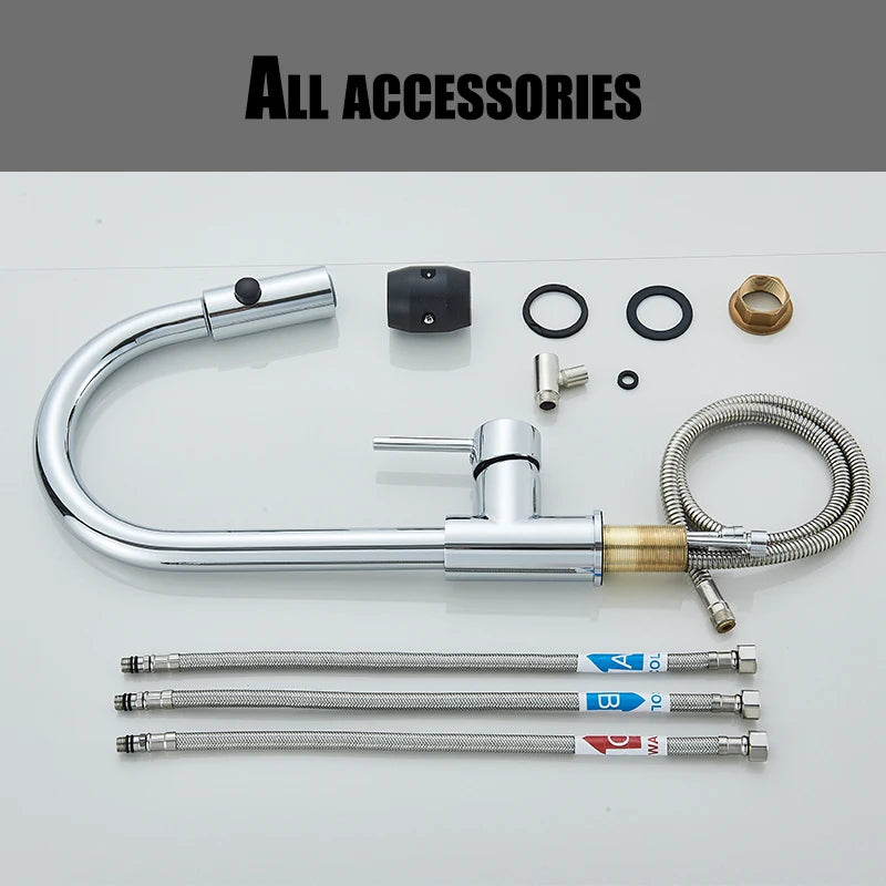 Low water pressure Kitchen Faucet Cold Hot Water Mixer Crane Tap Sprayer Stream Rotation Sink Tapware Multiple styles