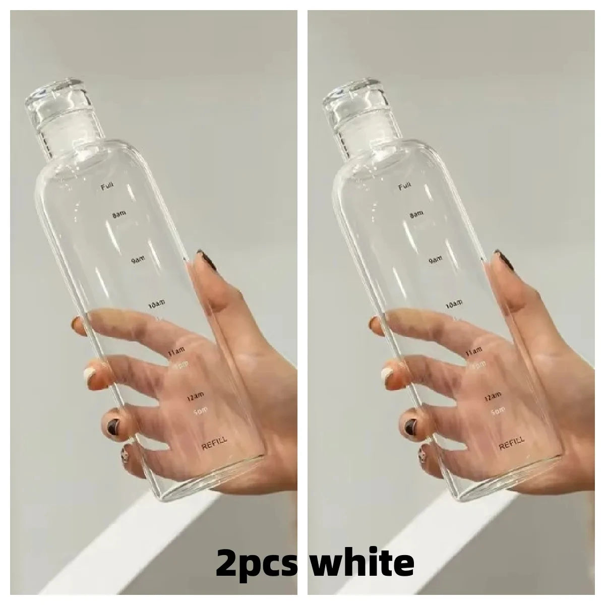 Transparent Plastic Water Bottle with Time Scale Large Capacity Leakproof Drink Bottle Drop-resistant Drink Cup For Sport Travel.