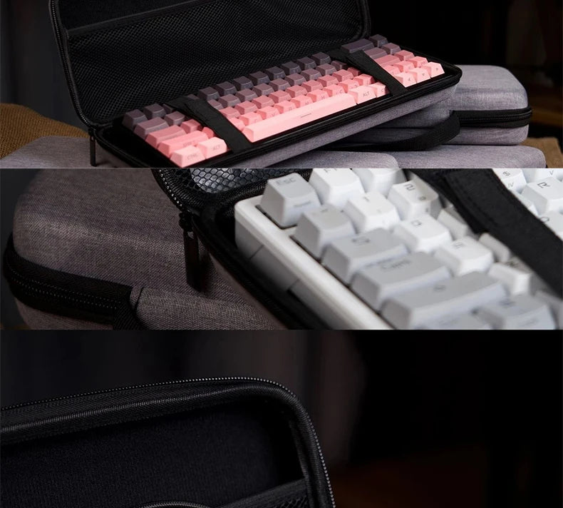 Dustproof Water-Resistant Mechanical Keyboard Case Storage Bag - EVA Hard Shell Fits 61/68/75%/TKL/98%/Full-Size Keyboards.