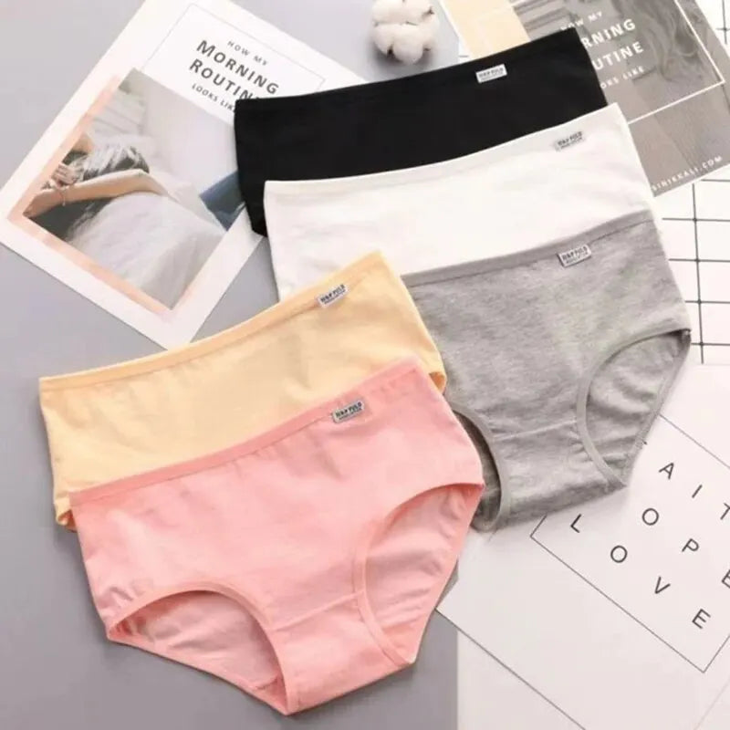 7Pcs/Lot Women's Panties Cotton Plus Size Underwear Girls Briefs Breathable Solid Color Panty Underpant Female Lingerie M-4XL.