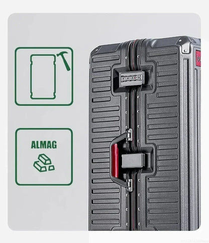 20-Handgepäck, Trolley mit Aluminiumrahmen, PC-Koffer, Reisekoffer mit breitem Griff.