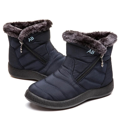 Boots Women's Ankle Boots With Fur Waterproof Snow Botas Mujer Elegant Winter Shoes For Woman Winter Boots Casual Black Footwear.