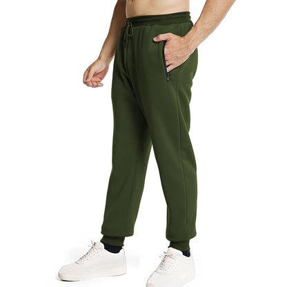 New Sweatpants Side Zipper Pockets Men Joggers Track Pants Elastic Waist Sport Casual Trousers Baggy Fitness Gym Clothing.