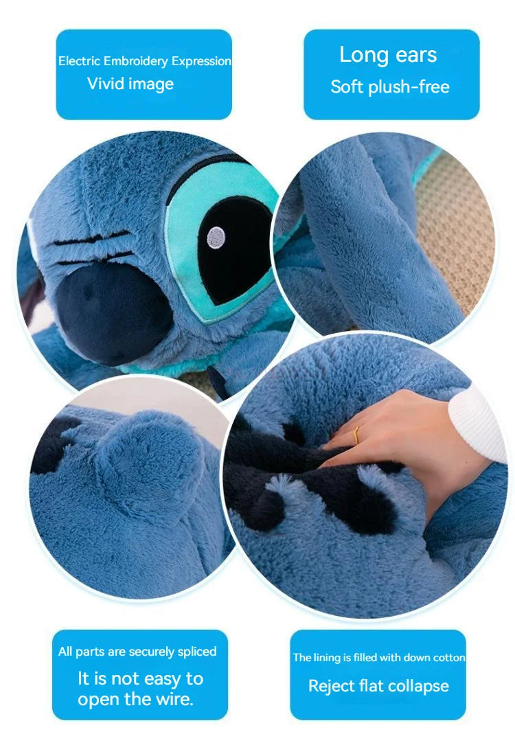 45-80cm Lilo & Stitch Disney Plush Doll Big Stuffed Animals Toys Pillow for Sleep Children Birthday Gift Valentine's Day Present.