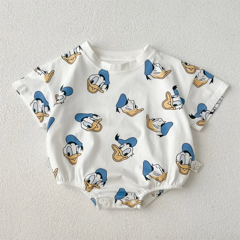 Donald Duck Bodys Einteiler Babykleidung 0-2 Jahre alt Cartoon-Stil Loose Wrap Ass Krabbelanzug K594-1