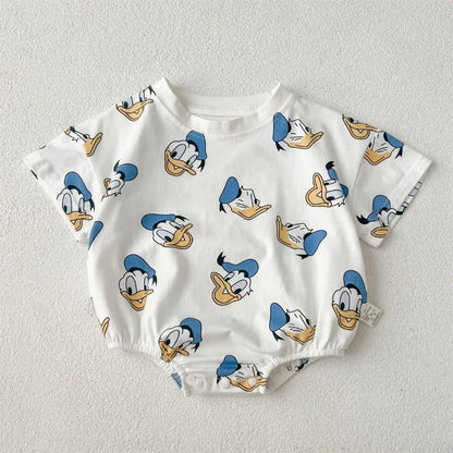 Donald Duck Bodys Einteiler Babykleidung 0-2 Jahre alt Cartoon-Stil Loose Wrap Ass Krabbelanzug K594-1
