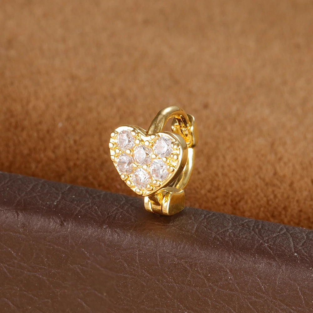 1Pc Stainless Steel Small CZ Hoop Cartilage Earrings Tiny Cross Tragus Rook Daith Earring Tragus Helix Rook Ear Piercing Jewelry.