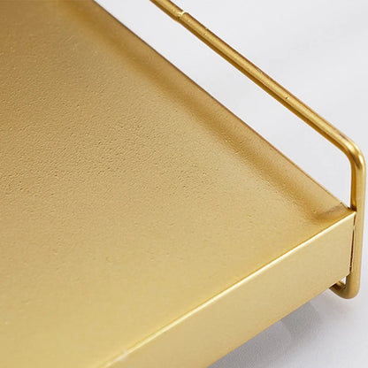 1PC Nordic Metal Tray Dried Fruit Plate Snack Fruit Dish Rectangular Snack Tray Storage Plate With Lid Dessert Tray.