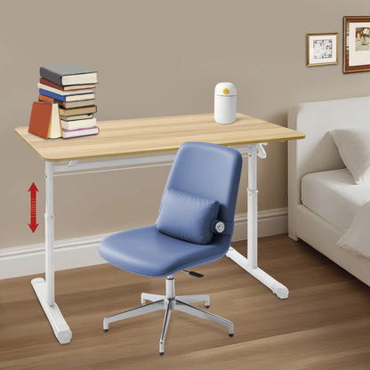 Höhenverstellbarer Stehpult, Blockfarbe, Sitz-Steh-Schreibtisch, 65–90 cm, Heimbüro-Schreibtisch, manuell erhöhbarer Tisch