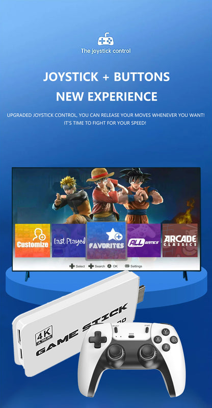 4K TV Game Stick M15 Video Game Console Built-in 40000+/50000 Games 128G Handheld Game Player Wireless Controller Retro Gamepad.