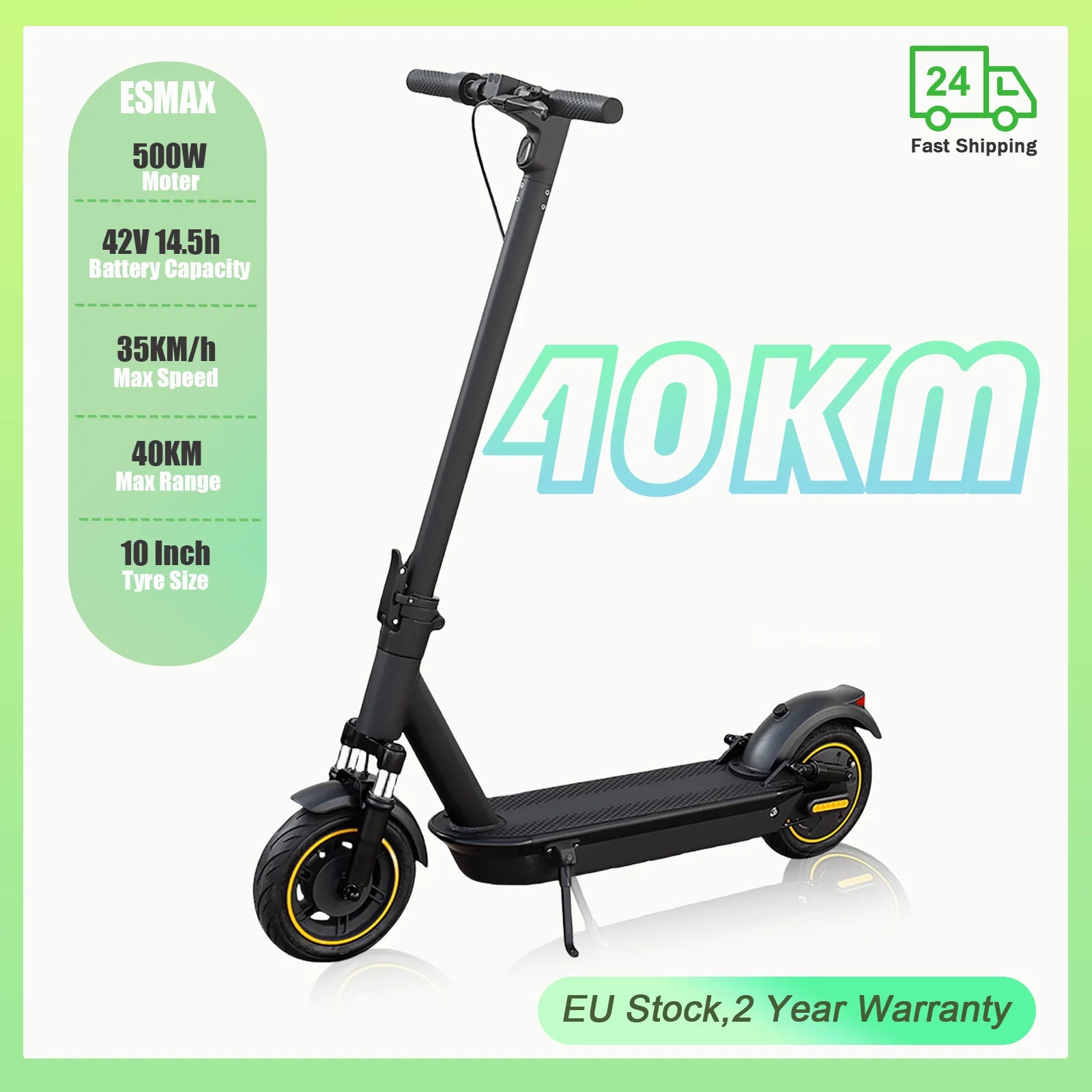 ATSANT ESMAX Electric Scooter 500W 42V14.5Ah 40KM Long Range 10Inch Pneumatic Flatproof Tyres Foldable Smart Adult Kick EScooter.