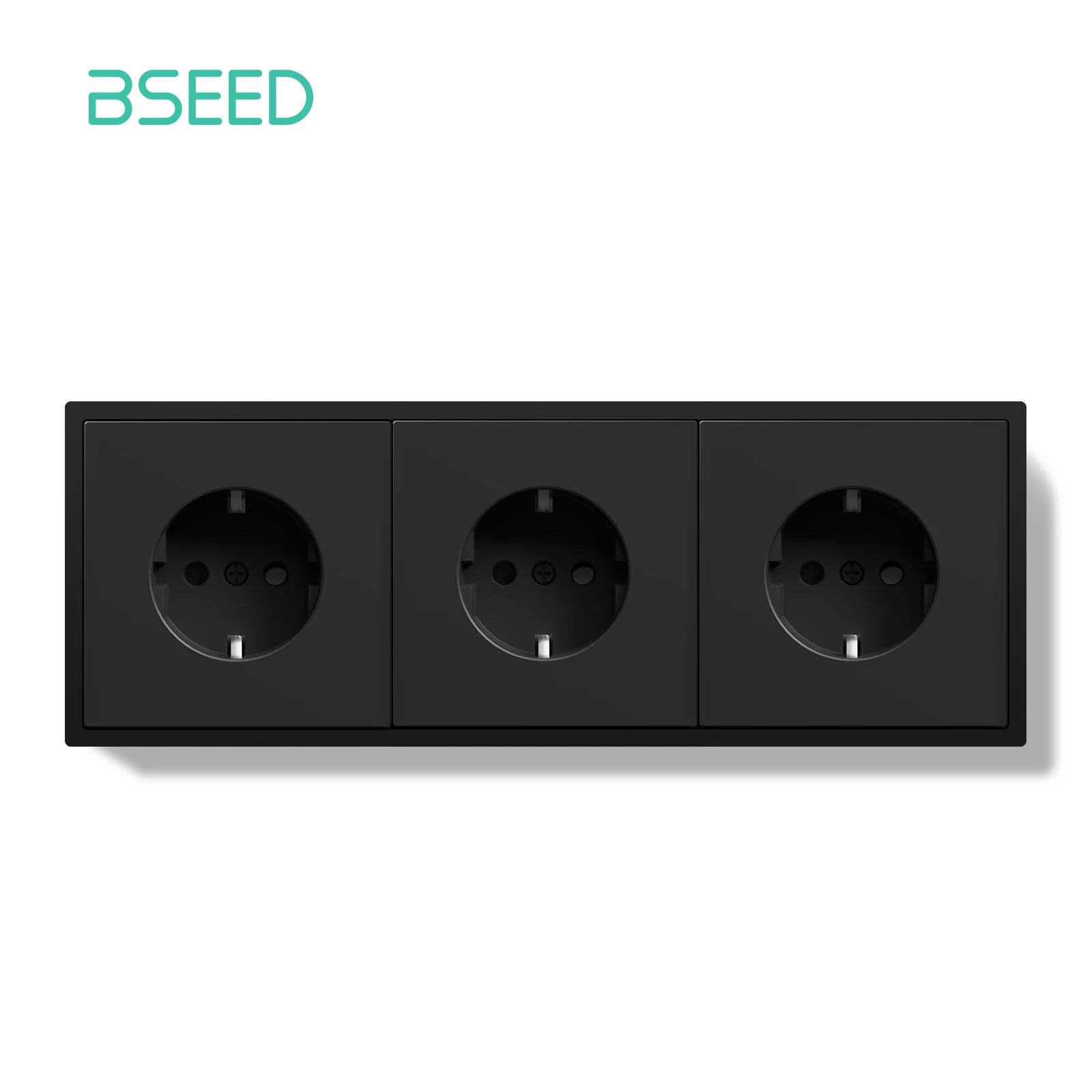 BSEED Einzel-EU-Steckdose, doppelwandige Steckdosen, dreifache Steckdosen, Kunststoffrahmen, 16 A, 80/150/220 mm Größe.