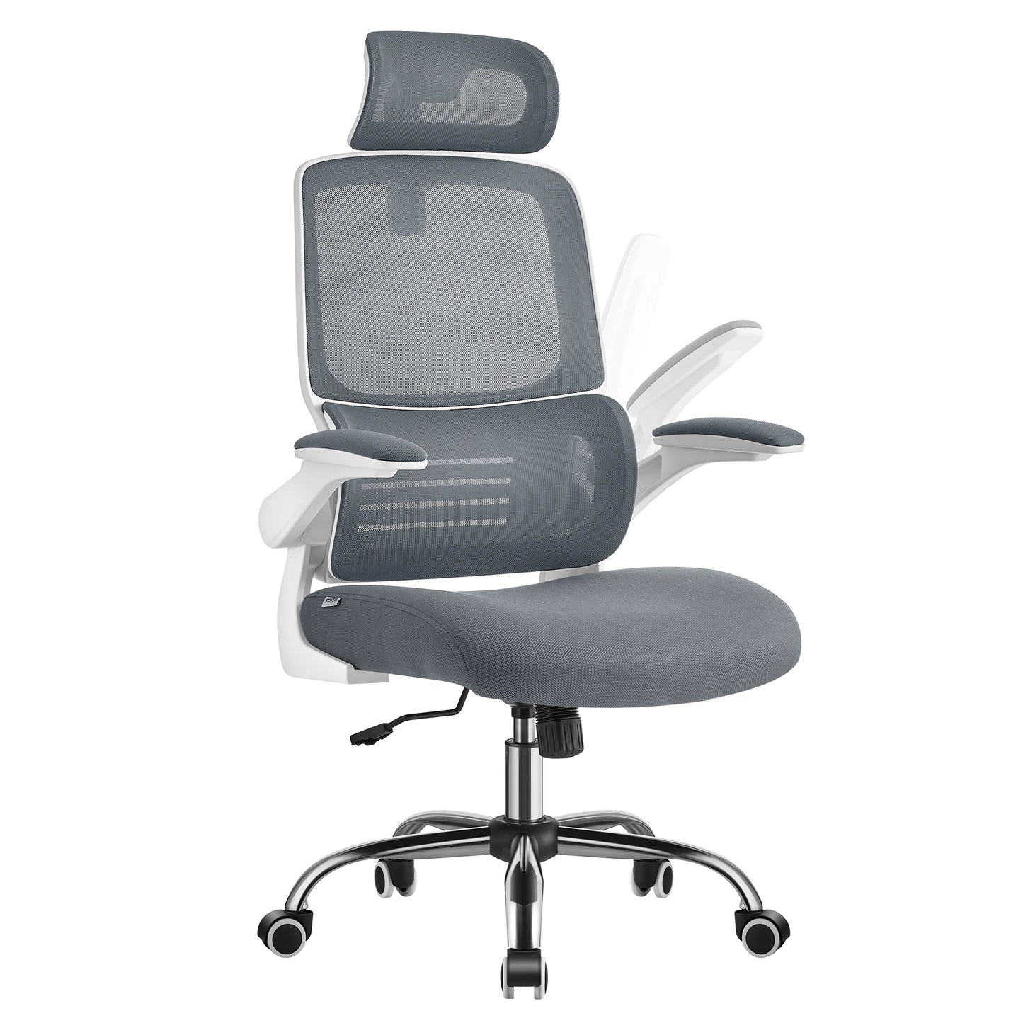 SONGMICS Bürostuhl, ergonomisch, klappbare Armlehnen, Wippfunktion