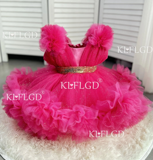 Luxuriöse Kinderkleidung, Babykleid zum ersten Geburtstag, Blumenkind-Hochzeitskleid, Mädchen-Karnevals-Performance-Kleidung