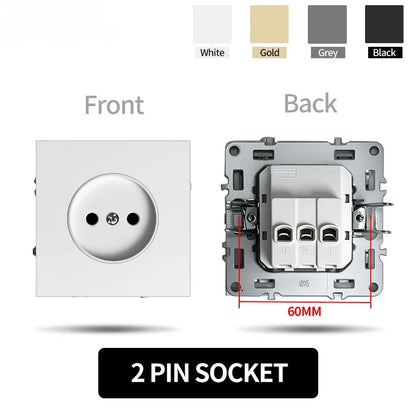 80 mm Typ Rahmen Steckdose 1/2-Wege-Wandknopfschalter USB Typ-C-Anschlüsse Steckdose EU-Standard für Deutschland DIY Teil freie Kombination