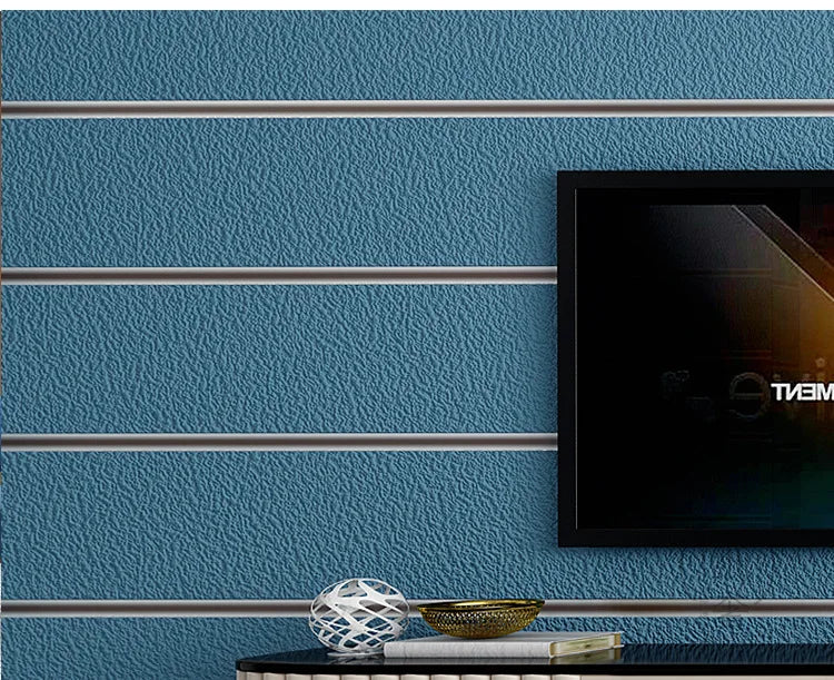 Hirschhaut Samt horizontal gestreifte Tapete Wohnzimmer Schlafzimmer gestreifte Film- und Fernsehwand 3D-Relief verdickte Tapete