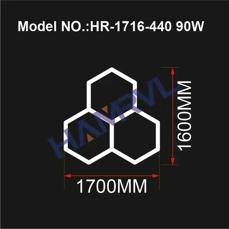 Hexagonal ceiling light BarberShop Car Garage LED Light 6500k LED tube for Gym Bar Hair Salon Library Workshop Auto Body Repair