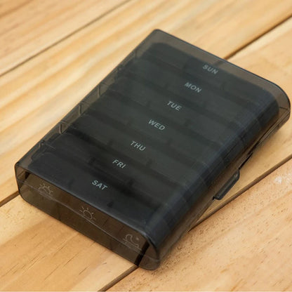 Weekly 6/7/8/10/21 Grids Pill Box Medicine Organizer Black Plastic Storage Box Container Portable Pill Case