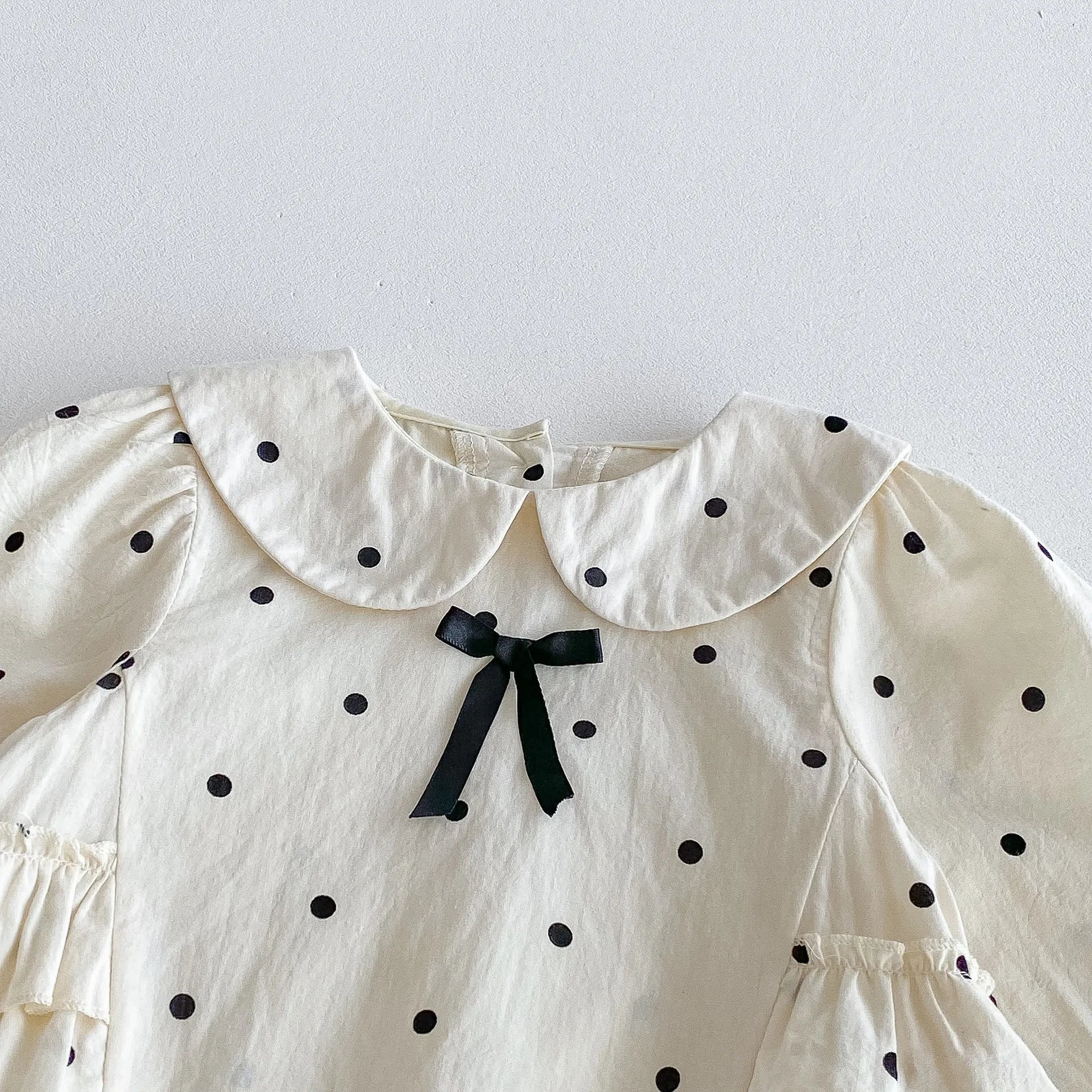 2023 herbst Neue Baby Mädchen Bodysuit Baumwolle Polka Dot Gedruckt Infant Mädchen Ein Stück Kleidung Kleinkind Overall Neugeborene Kleidung.