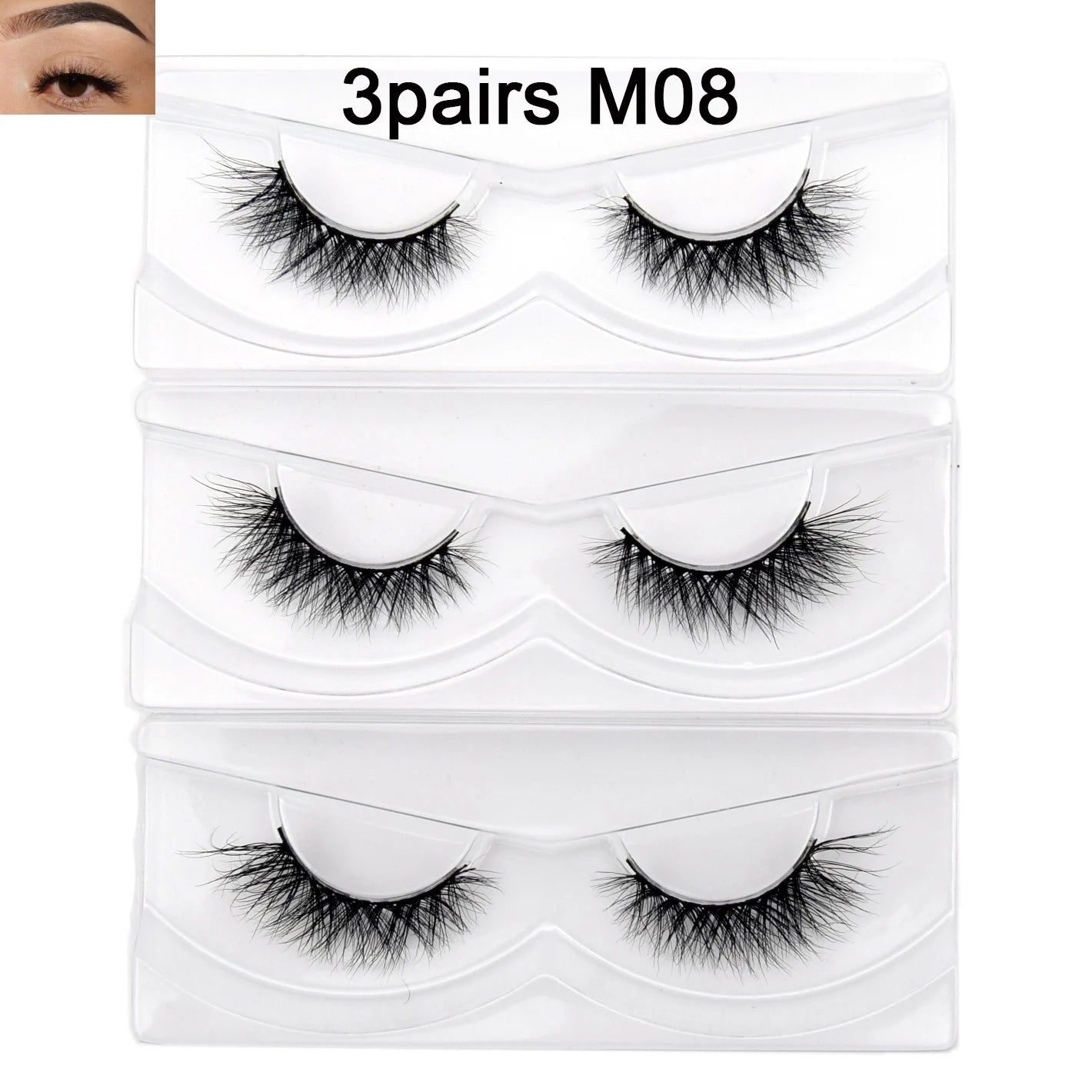Visofree Eyelashes 3D Mink Eyelashes Long Lasting Mink Lashes Natural Dramatic Volume Eyelashes Extension False Eyelashes D08