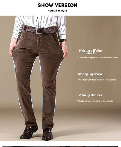 Herren Cord-Freizeithose, gerades Bein, lockere Passform, Jugend, Winter, dicke warme Samt-Jogginghose, Jogginghose, Baggy-Jogginghose.