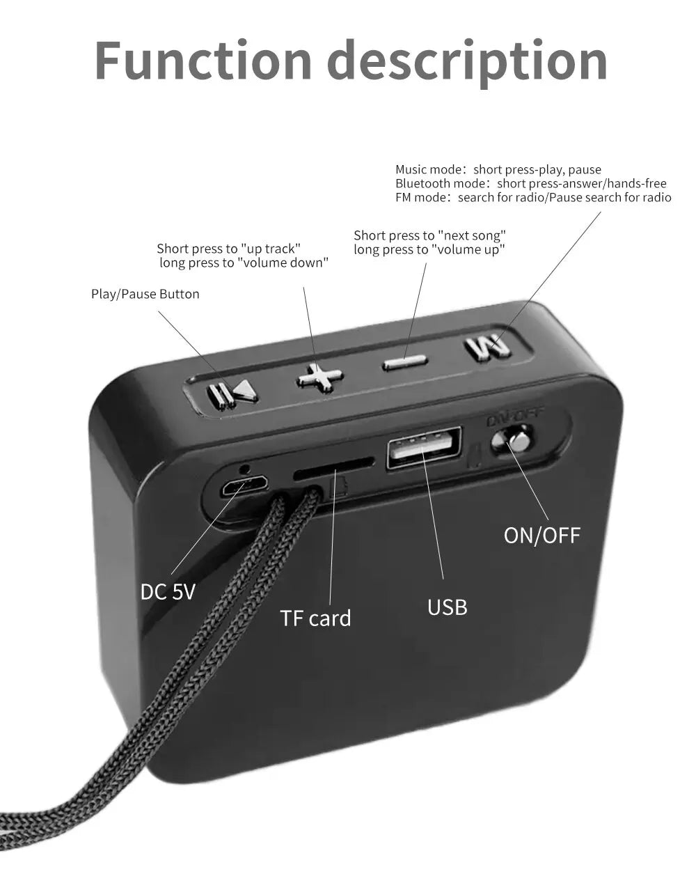 Bluetooth Speaker TG166 Portable Mini Wireless Soundbar Subwoofer Outdoor Indoor Loudspeaker Support TF Card FM Radio Waterproof.