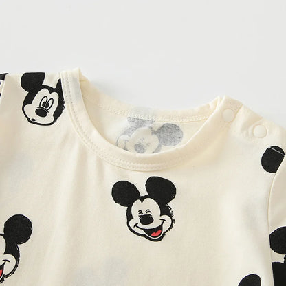 Sommer Neugeborenen Baby Jungen Mädchen Pullover Body Mickey Kleinkind Cartoon Maus Kurzarm Strampler Beiläufige Lose Baby Kleidung.