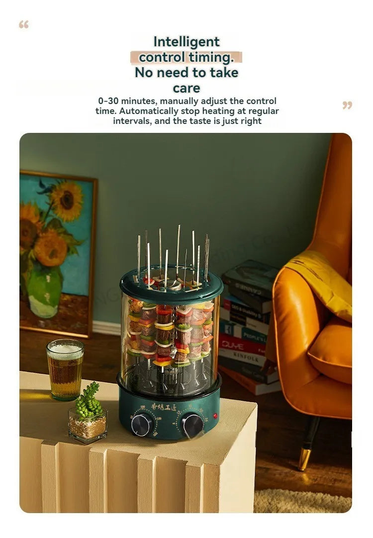 Non-smoking Automatic Rotating Household Electric Barbecue Oven Large Capacity Camping Multi-function