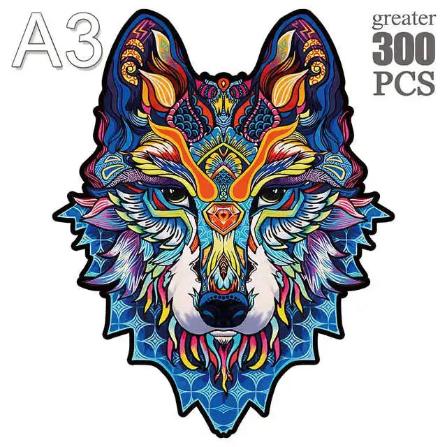 Irregular Shaped Wooden Animal Puzzle DIY Puzzle Party Games Educational Gift for Kids Holiday Gift Intelligent Cat Wood Jigsaw