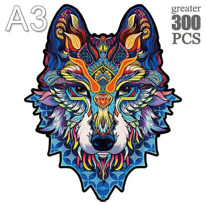 Irregular Shaped Wooden Animal Puzzle DIY Puzzle Party Games Educational Gift for Kids Holiday Gift Intelligent Cat Wood Jigsaw