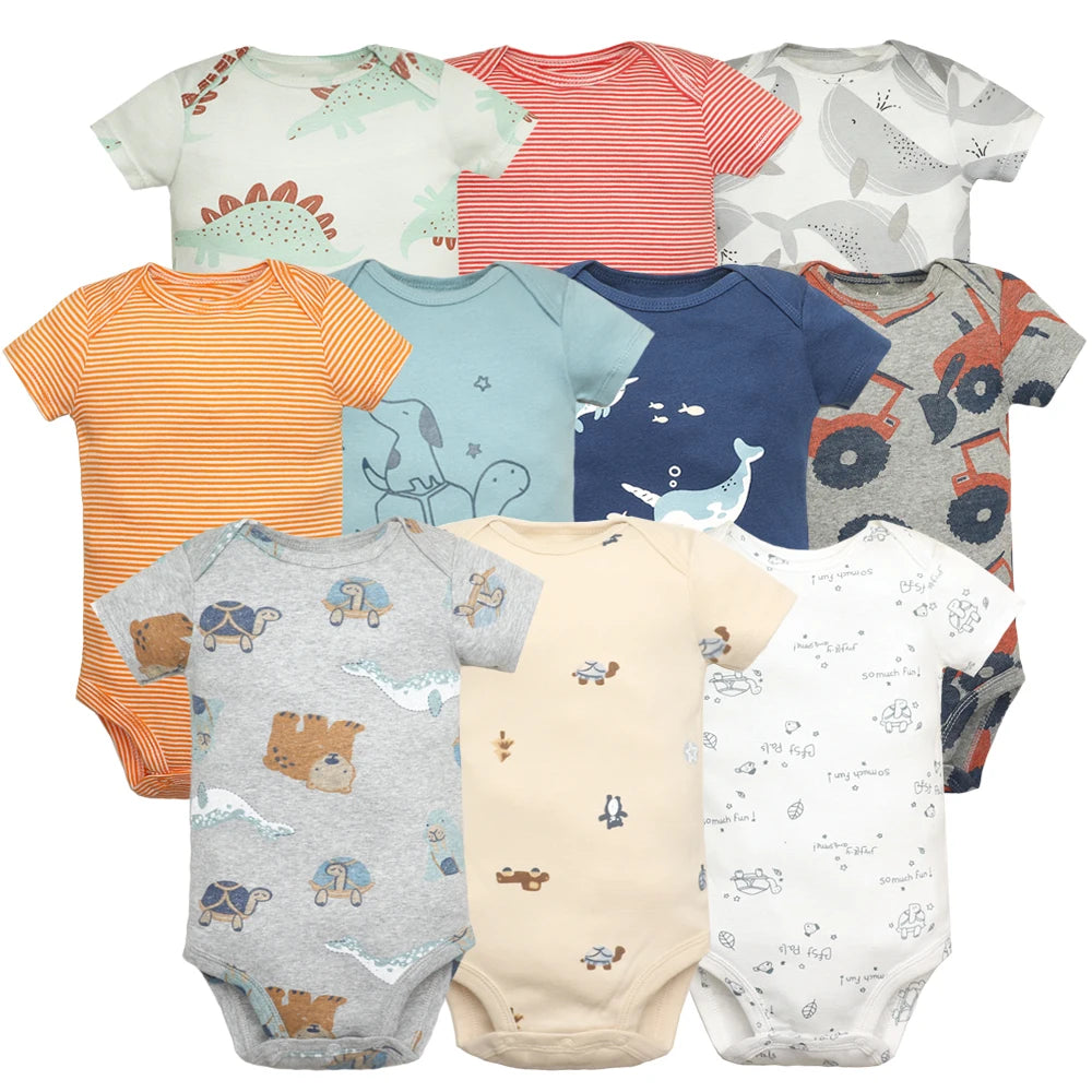 5 stück Unisex Baby Bodys Mode Körper Anzüge Kurzarm Neugeborenen Overall Cartoon Baby Junge Mädchen Kleidung Set Sommer.