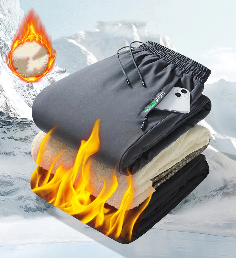 M-8XL Men's Down Pants Plus Size Winter Three-layer Windproof and Waterproof Large Size Plus Velvet Thick Warm Casual Joggers.