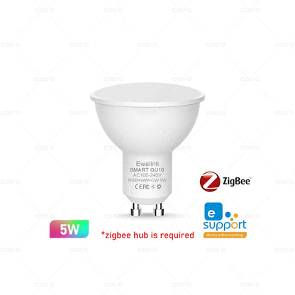 Smart WiFi Zigbee LED Glühbirne Dimmbar E27 E14 GU10 RGBCW 3000-6000K LED Kerze Lampe Für Ewelink APP Alexa Google Hause Yandex