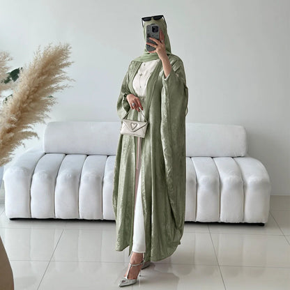 Mode Elegante Dubai Türkische Abaya Kleid Frauen Muslimische Frauen Muslimischen Kimino Kleid Abayas Vorne Offen Strickjacke