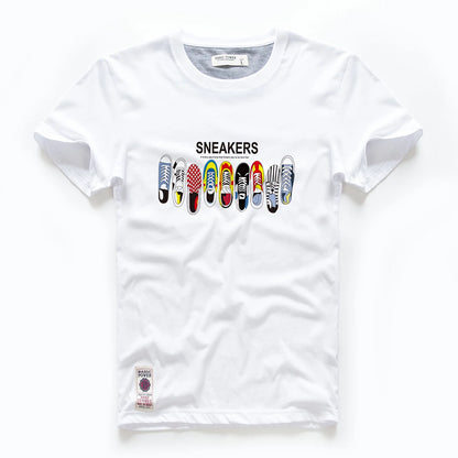 Men's T-shirt Cotton White Blue T Shirt Men Autumn Summer Causal O-neck Basic Designer Tshirt Male High Quality Classical Tops.