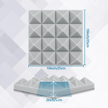 Sound Absorbing Wall Panel 6/12/24Pcs Acoustic Foam Self Adhesives Decor Studio Echo Canceling Treatment For Game Room Cinema